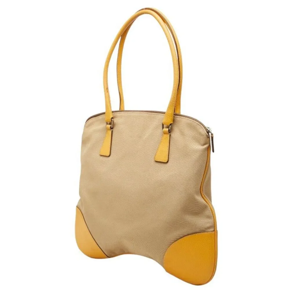 Prada Triangle Logo Plate Tote